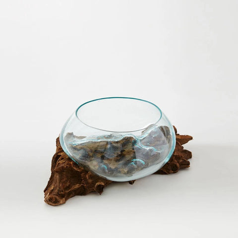 Molten glass on Driftwood