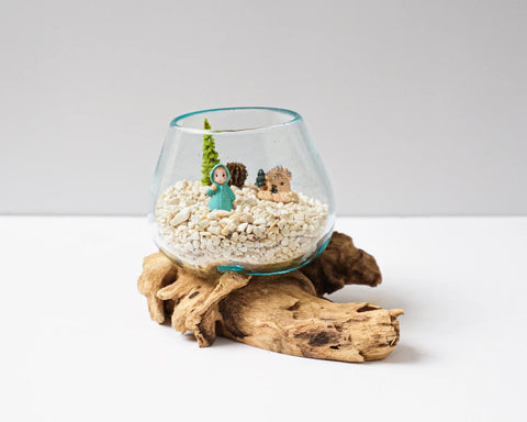 Molten glass on Driftwood