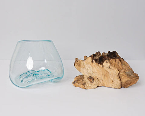 Molten glass on Driftwood