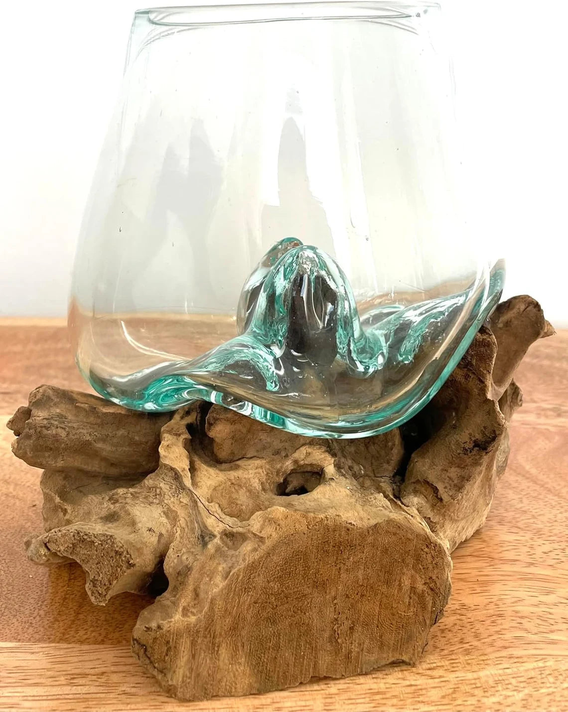 Molten glass on Driftwood