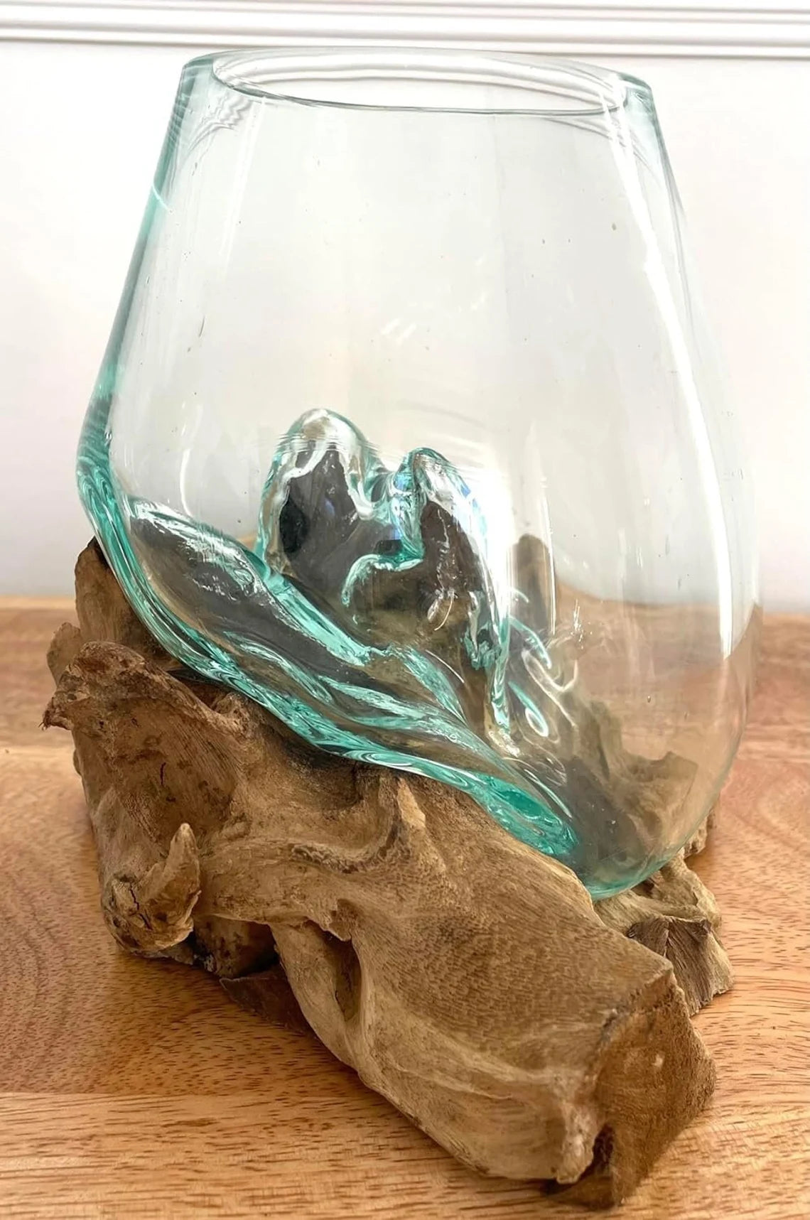 Molten glass on Driftwood